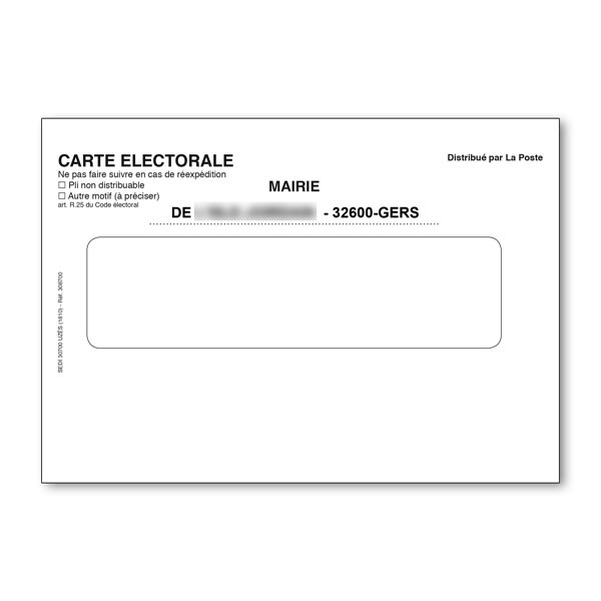 Enveloppes carte électorale à insertion manuelle personnalisées - Boîte de 500