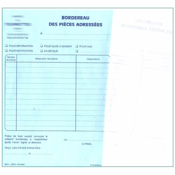 500 Bordereaux personnalisés des pièces envoyées, double volet A5 - Vignette 2