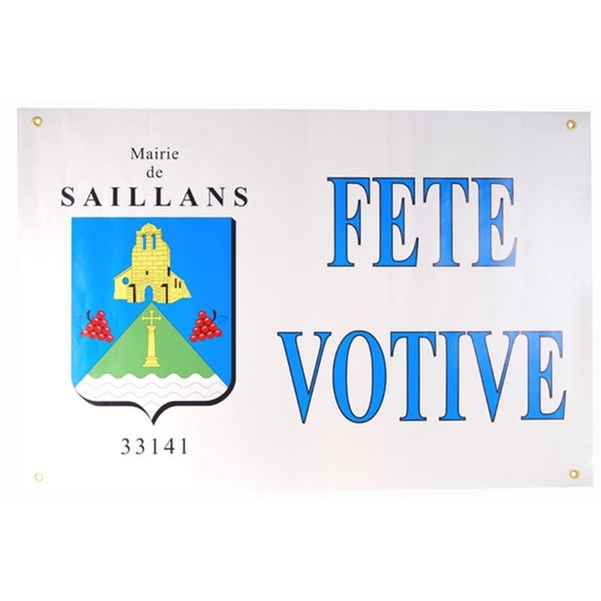 Banderole publicitaire H.70 cm