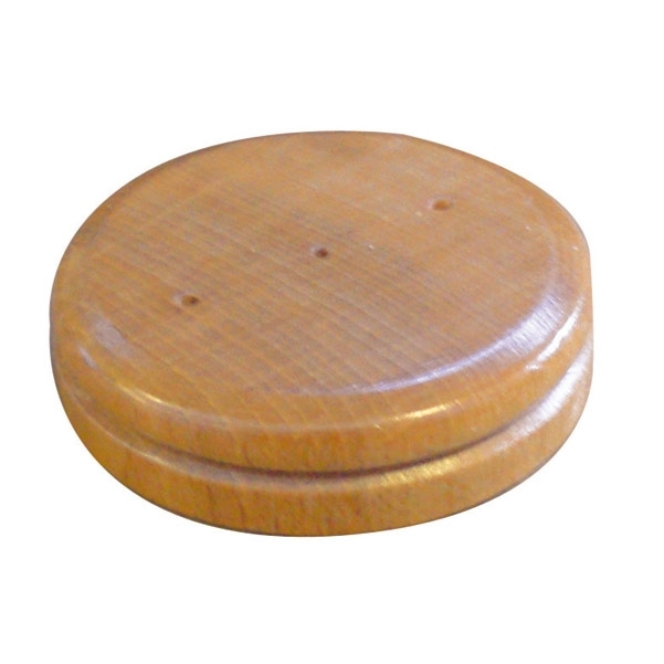 Socle en bois 3 trous pour drapeau de table