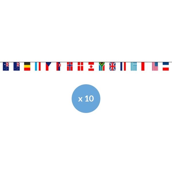 Lot de 10 guirlandes maille 15M D-Day - 16 pays alliés