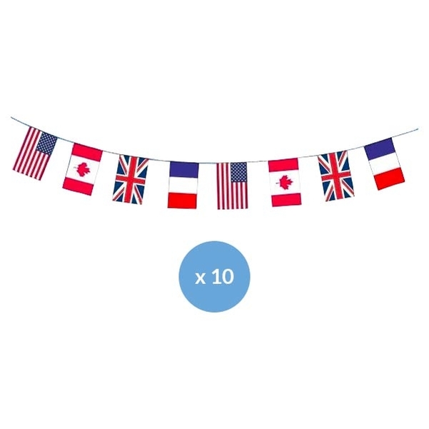 Lot de 10 guirlandes maille 10M D-Day - 4 pays alliés