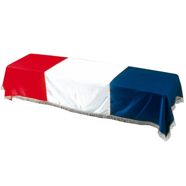 Drap funéraire tricolore avec franges et doublure 140x250 cm