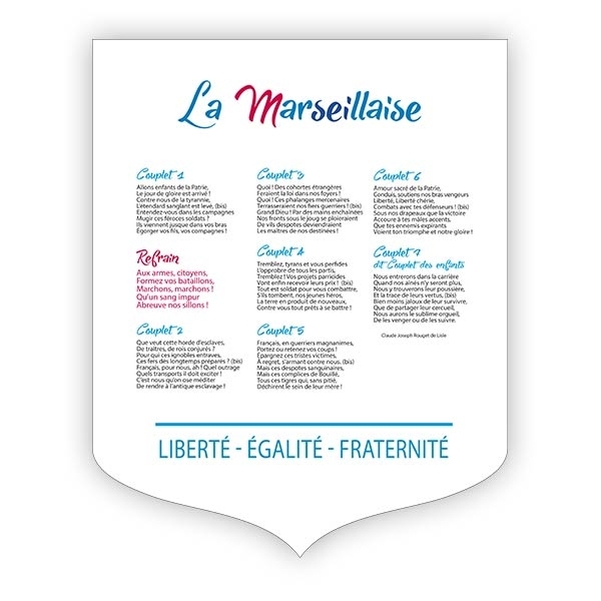Ecusson porte-drapeau avec la Marseillaise - Version enfant
