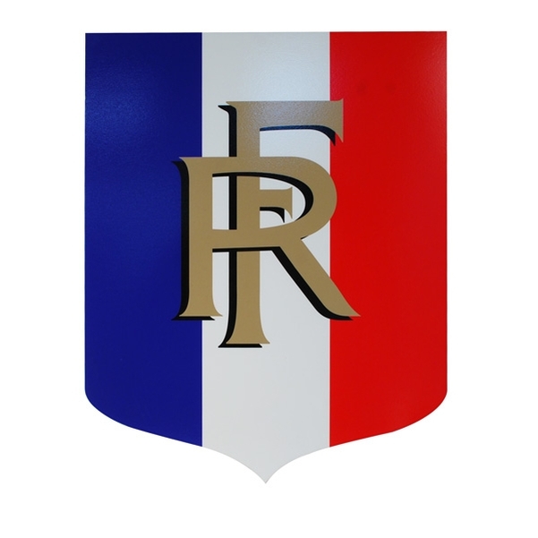 Ecusson porte-drapeaux tricolore avec RF