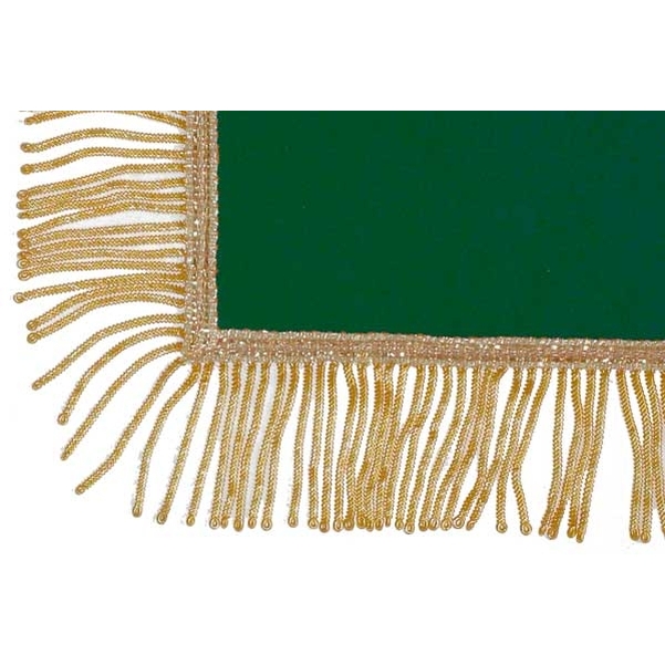 Tapis de table vert avec franges dorées