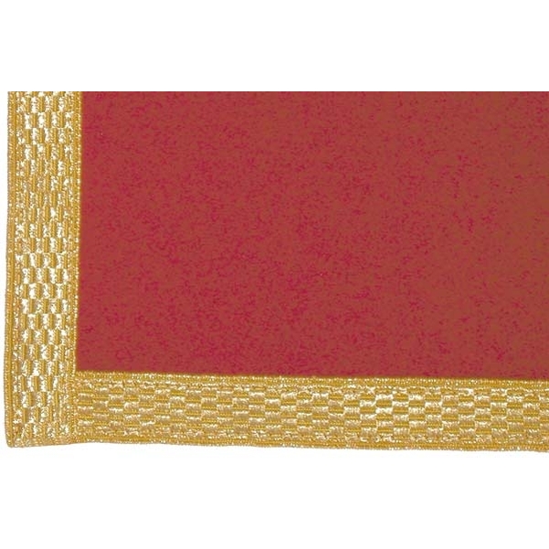 Tapis de table grenat avec galon doré