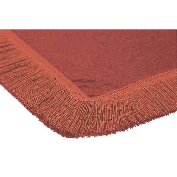 Tapis de table grenat avec franges assorties