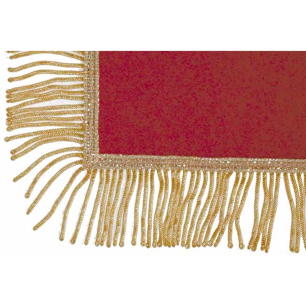 Tapis de table grenat avec franges dorées