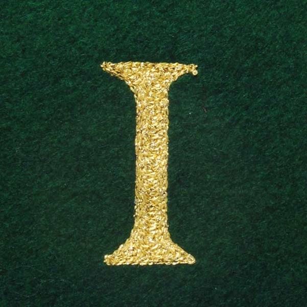 Lettre brodé en fil or H.3cm pour tapis de table - Vignette 3