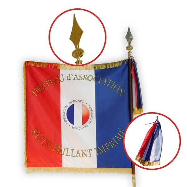 Drapeau de cérémonie imprimé 80x120 cm - Vignette 2
