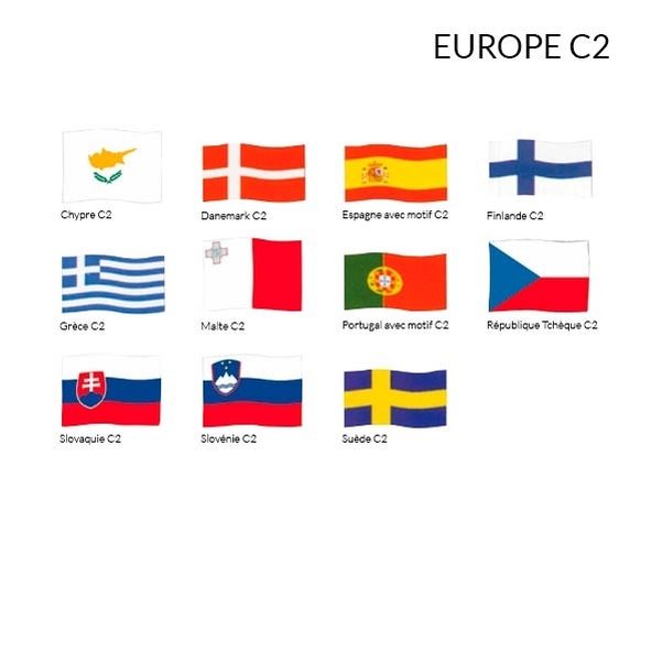 Drapeau de l'UE et du Monde 80x120 cm - C2