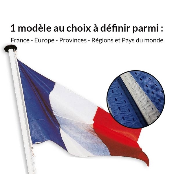 Pavillon France, Europe et pays du monde en maille ajourée 80x120 cm de haute résistance