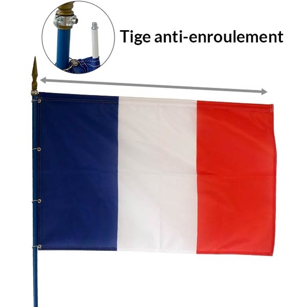 Drapeau 50x75 cm avec système anti-enroulement intégré