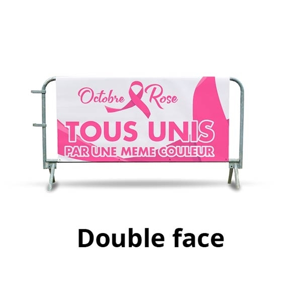 Cache barrière PVC DOUBLE FACE Octobre Rose