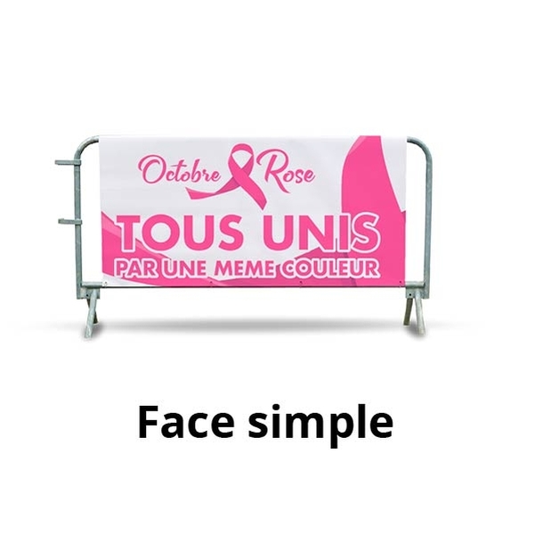 Cache barrière PVC FACE SIMPLE Octobre Rose