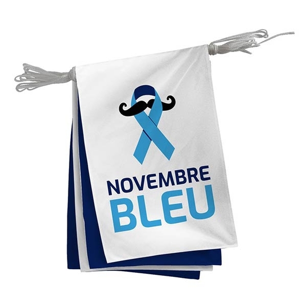 Guirlande Novembre Bleu tissus 10m Fanions 20x30cm - Alterné - Vignette 2