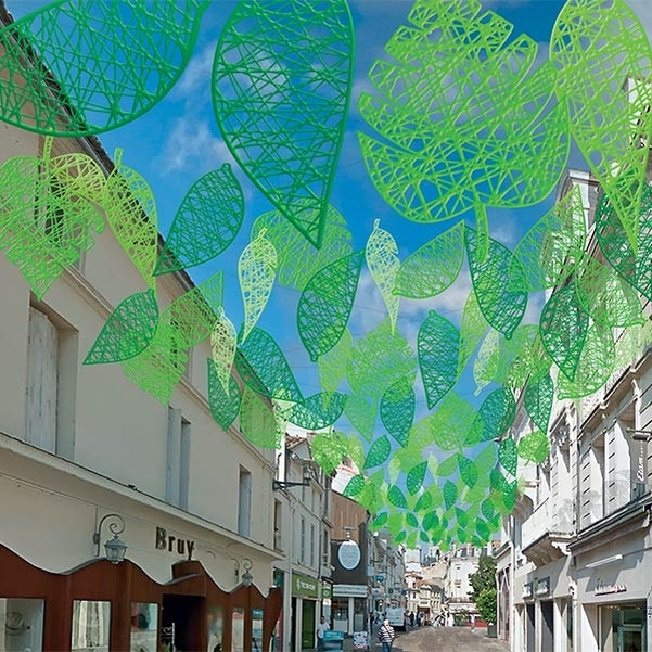 Décor FEUILLE PIMENT 2D 120 CM FIBRE DE VERRE Colorisée - Vignette 2