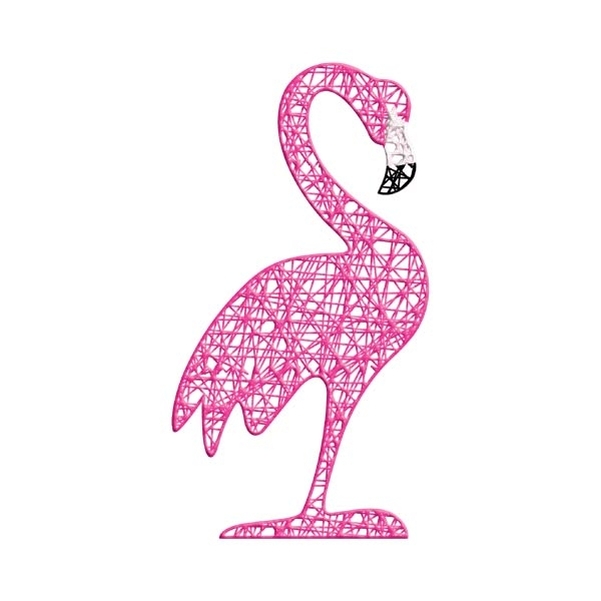 Décor FLAMANT ROSE 2D 120 CM FIBRE DE VERRE Colorisée