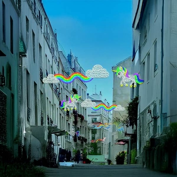Décor LICORNE 2D 150 CM FIBRE DE VERRE Colorisée - Vignette 2