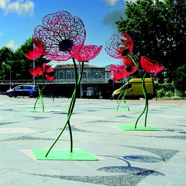 Décor TRIO DE COQUELICOTS 3D 400 CM FIBRE DE VERRE Colorisée - Vignette 2