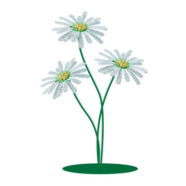 Décor TRIO DE MARGUERITES 3D 400 CM FIBRE DE VERRE Colorisée