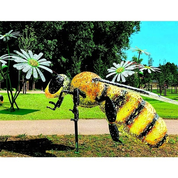 Décor ABEILLE GEANTE 3D 100 CM FIBRE DE VERRE Colorisée - Vignette 2