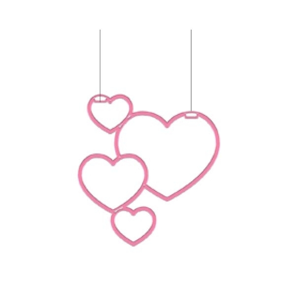 Décor COEURS ROSES 2D