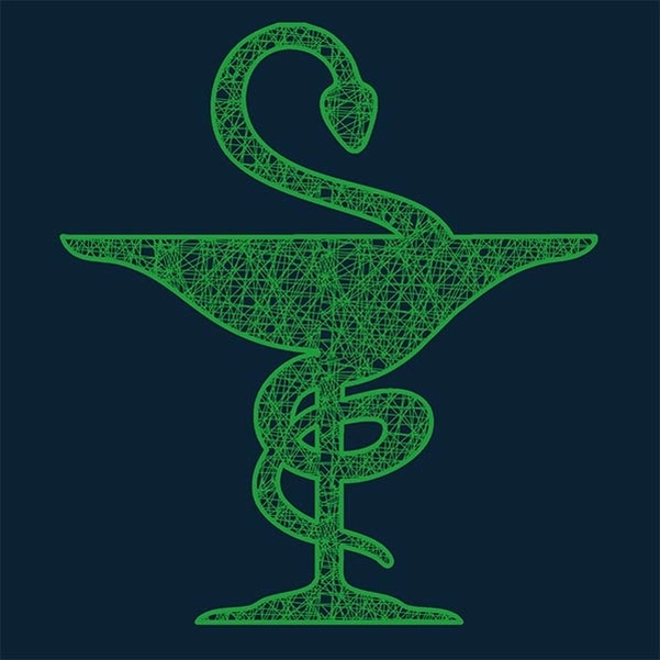 Décor Caducée Pharmacie avec Led Scintillants Vert 1,5 x 1,34 m - Vignette 2