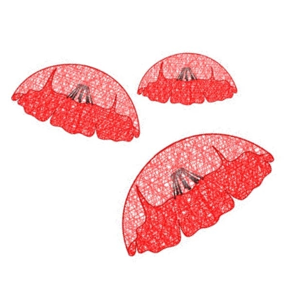 Décor COQUELICOT 3D 75 cm EN FIBRE DE VERRE Colorisée
