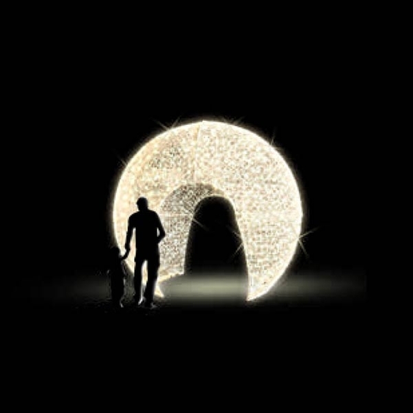 Décor 3D Igloo entrée DOUBLE - H 3.15 M - LED PETILLANT