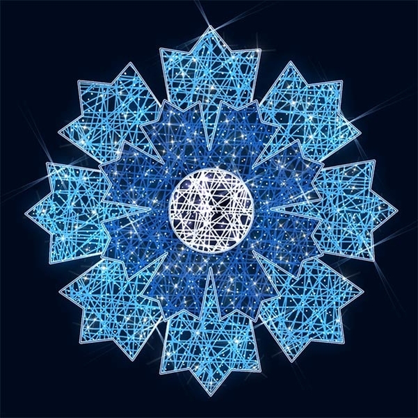 Décor BLEUET DE FRANCE 2D Diam.1 M en fibre de verre Led PETILLANT