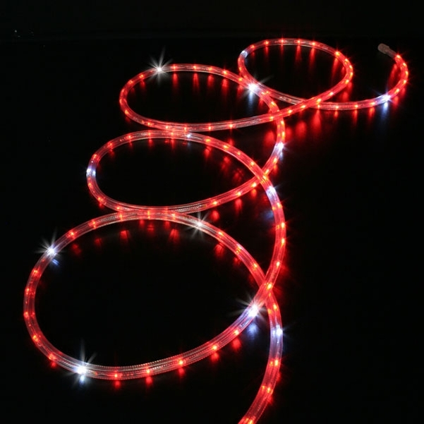Cordon lumineux Led pétillant Rouge/Blanc - Rouleau de 44 m
