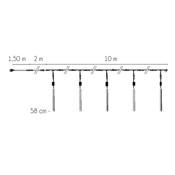 Kit rideau de 5 avalanches LED - H.58 cm - Vignette 3