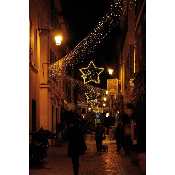 Frise stalactites L.4m - 200 LED fixes - 230V - Blanc chaud