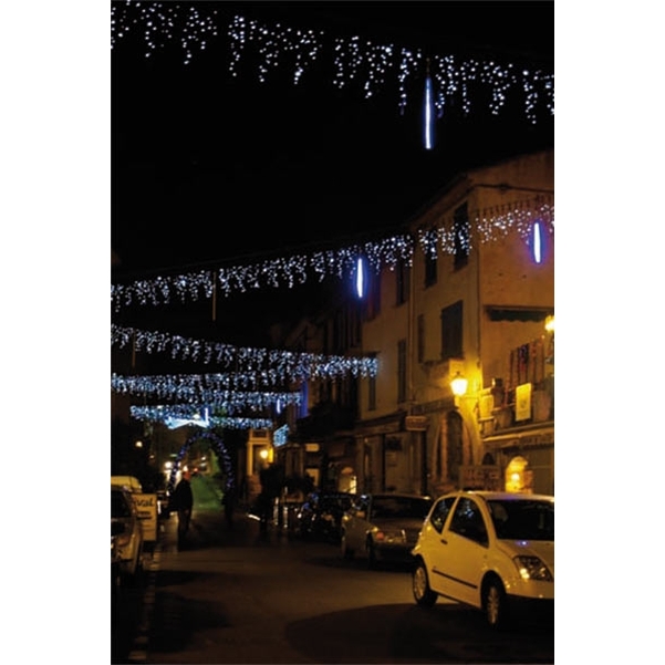 Frise stalactites L.4m 200 LED rouges-blanches 230V - Gamme pétillante - Vignette 2