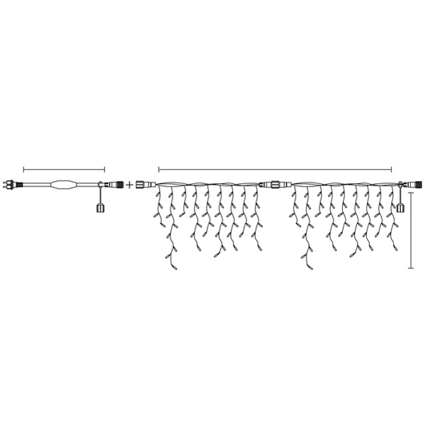 Frise stalactites géantes L.4m 300 LED rouge-blanc - 230V - Gamme pétillante - Vignette 2