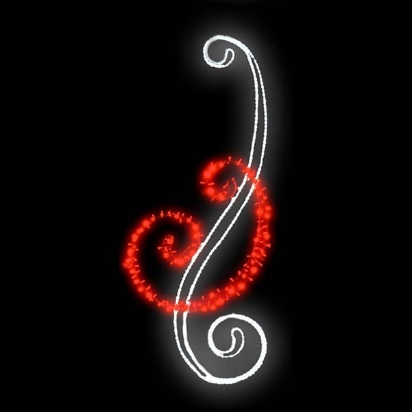Décor VOLUTES DE NEIGE Led Rouge et Blanc 2.5 M - Reconditionné