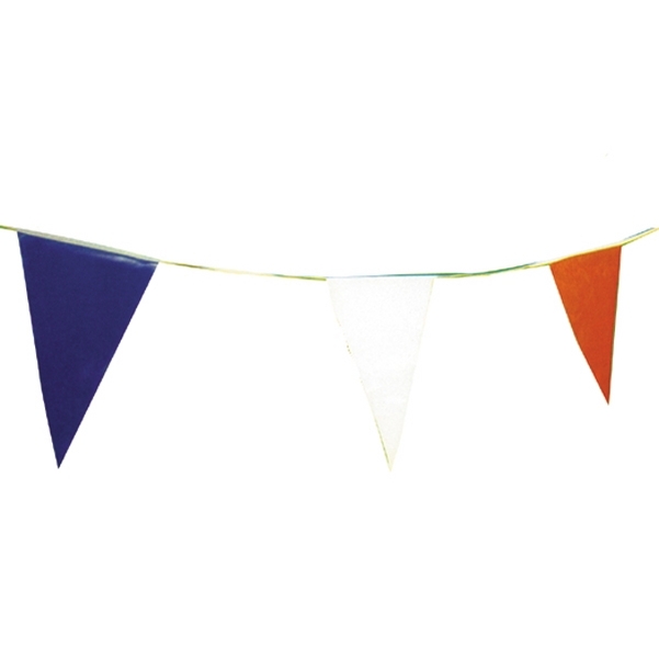 Lot de 12 guirlandes plastique pavillons en pointes tricolore