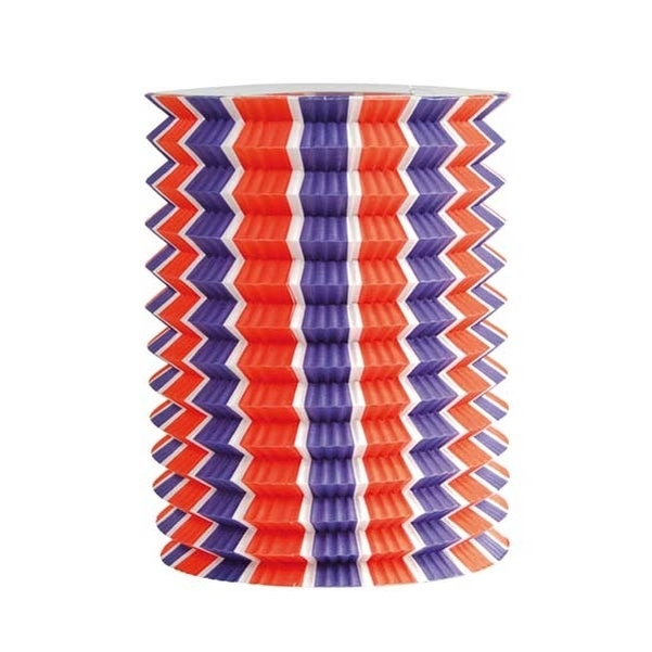 Lot de 12 lampions cylindriques tricolores - Diam.16 cm
