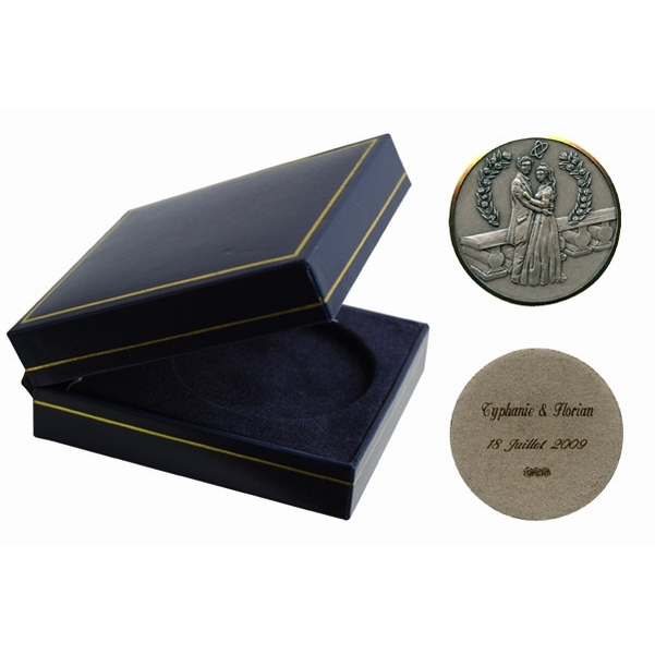 Médaille mariage Félicité avec impression et écrin