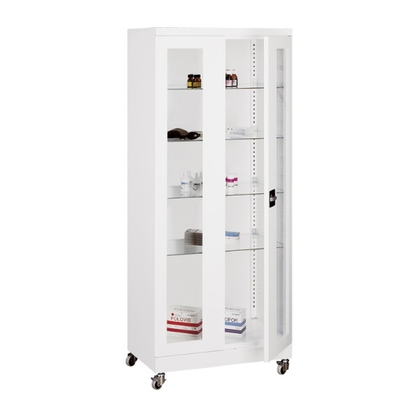 Armoire à pharmacie sur roulettes 2 portes