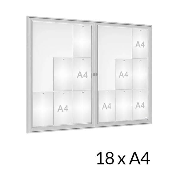 Vitrine d'affichage extérieur OZZY 30 pour 18 A4 - 2 portes