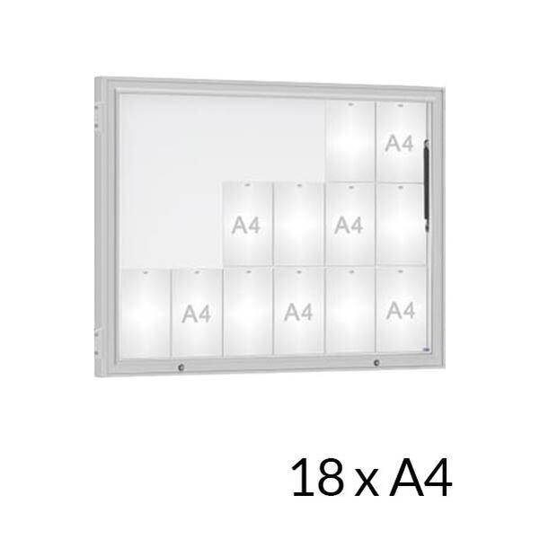 Vitrine d'affichage extérieur HORACIO 75 pour 18 A4 - Porte levante