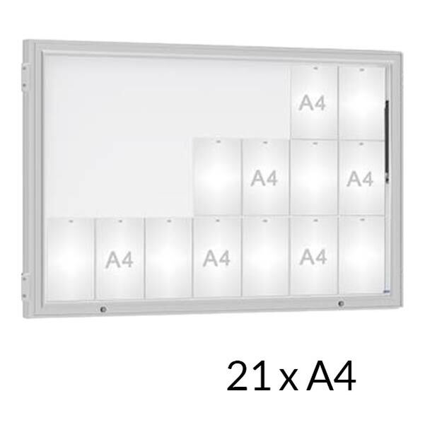 Vitrine d'affichage extérieur HORACIO 75 pour 21 A4 - Porte levante