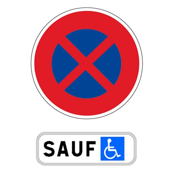 Kit panneaux de stationnement pour handicapés - 650mm