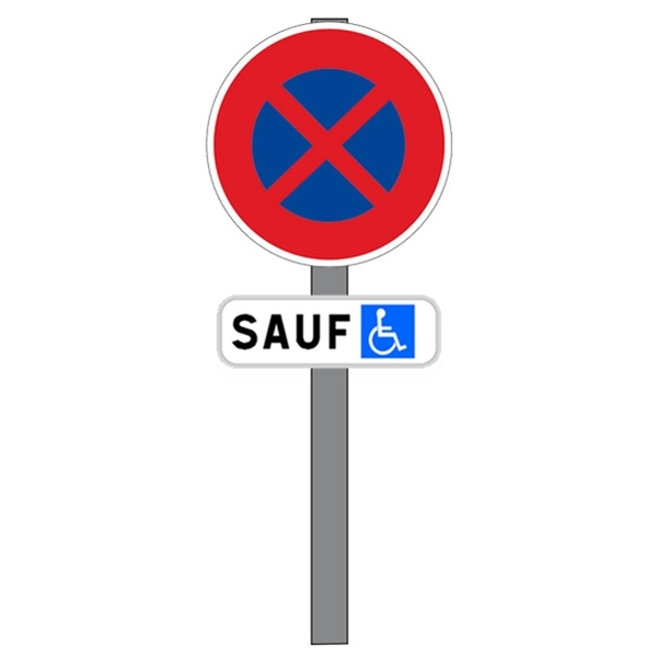 Kit panneaux de stationnement pour handicapés - 650mm