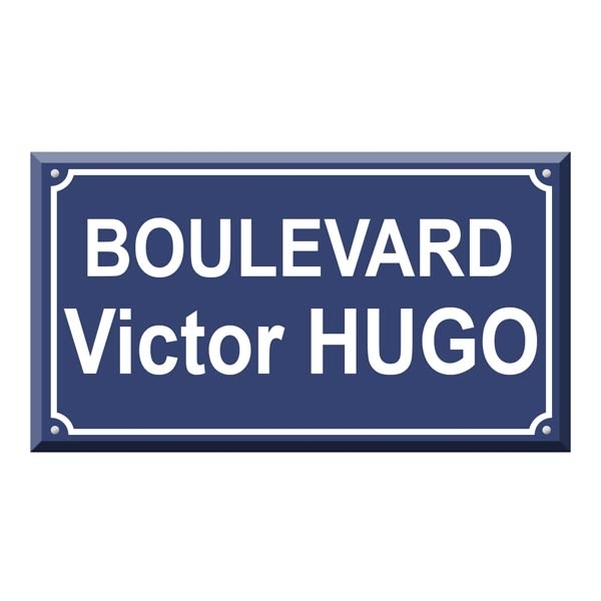 Plaque de rue en aluminium - 450x250 mm - Bleu/Blanc