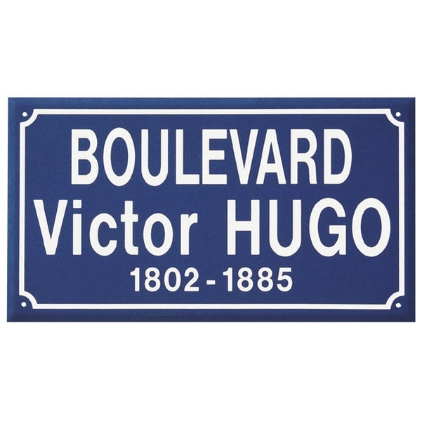Plaque de rue en aluminium - 500x300 mm - Bleu/Blanc