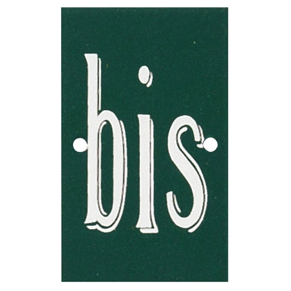 Plaquette BIS ou TER en aluminium - 60x100 mm - Couleurs au choix